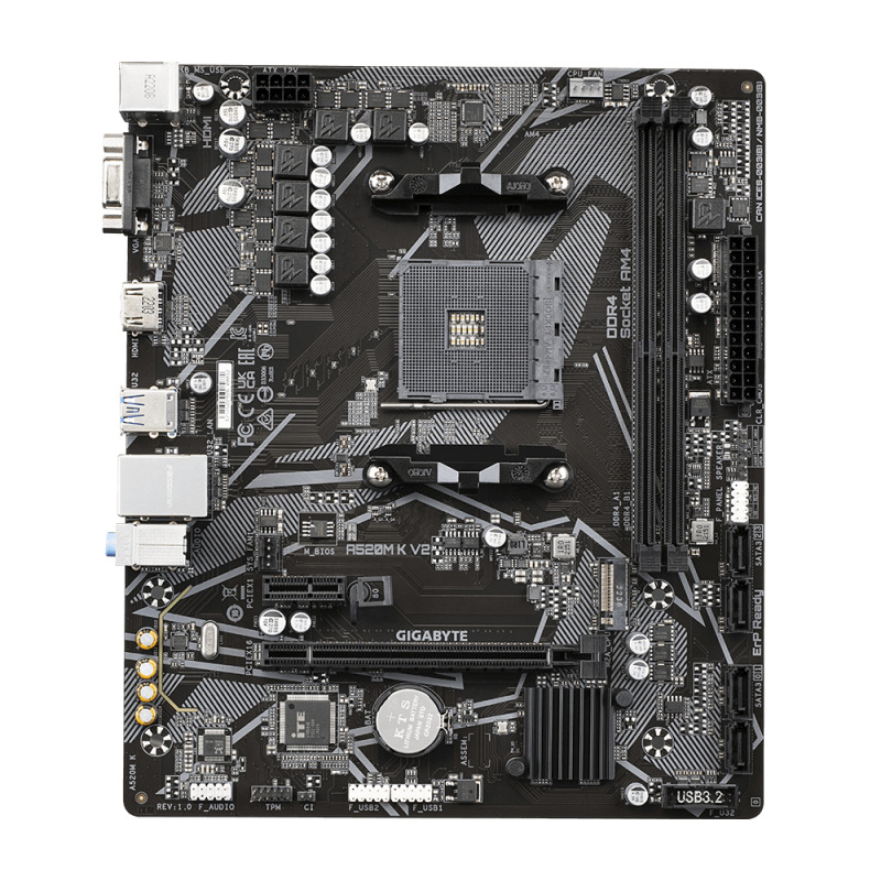 MB GIGABYTE A520 AMD S-AM4 3A GEN/2XDDR4 3200/HDMI/DVI/VGA/4XUSB 3.2/M.2/MICRO ATX/GAMA BASICA